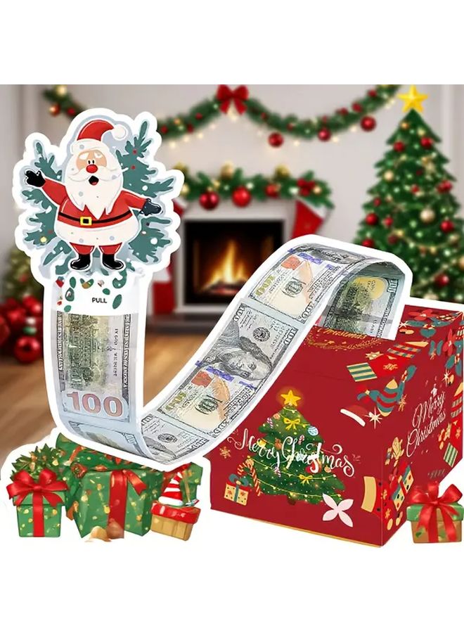 Christmas Money Drawing Box Santa Claus Surprise Cash Storage Gift For Holiday Birthday Party - Image 1