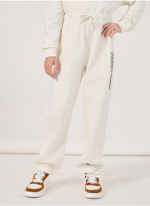 Slogan Printed Regular Fit Joggers