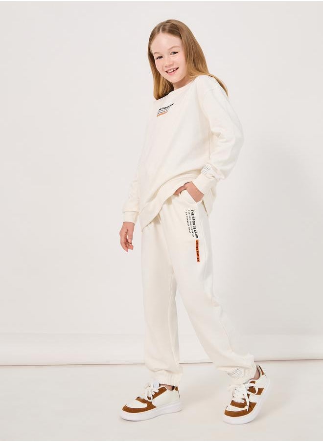 Styli - Slogan Printed Regular Fit Joggers - Image 1