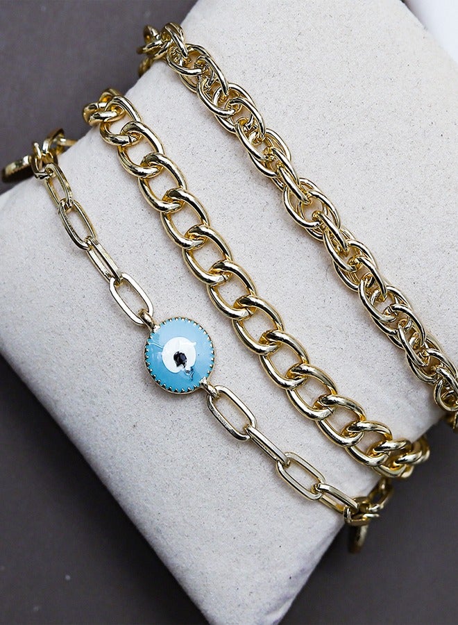 FLUFFY Eyes Chains tangled Bracelet Of Fluffy Women's Accessories-Gold  - Image 1
