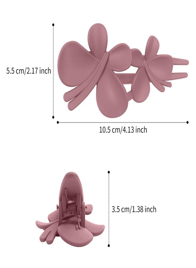 Merdia 6 Pcs Butterfly Flat Hair Clips for Women | Non Slip Strong Hold Large Flat Claw Clips for Thick & Thin Fine Hair's | Durable Plastic & Multi Color Barrettes, Elegant Hair Accessories for Women, 4.25 - Image 2