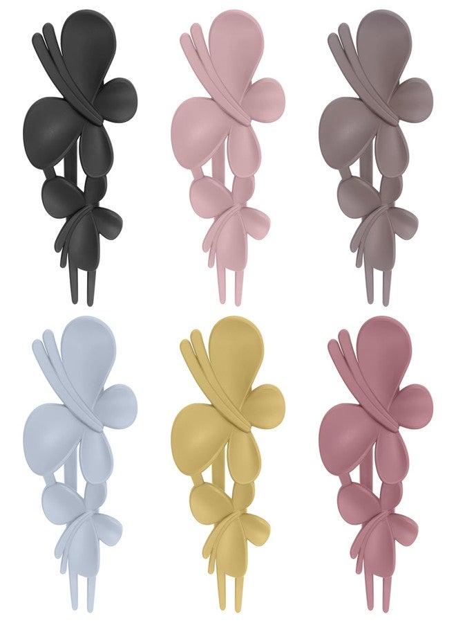 Merdia 6 Pcs Butterfly Flat Hair Clips for Women | Non Slip Strong Hold Large Flat Claw Clips for Thick & Thin Fine Hair's | Durable Plastic & Multi Color Barrettes, Elegant Hair Accessories for Women, 4.25 - Image 1