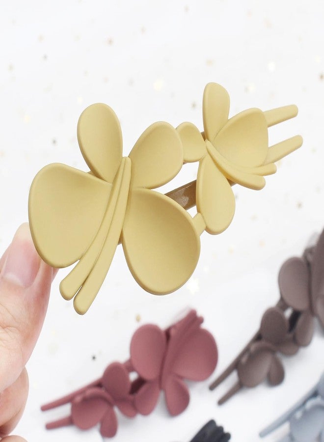 Merdia 6 Pcs Butterfly Flat Hair Clips for Women | Non Slip Strong Hold Large Flat Claw Clips for Thick & Thin Fine Hair's | Durable Plastic & Multi Color Barrettes, Elegant Hair Accessories for Women, 4.25 - Image 5