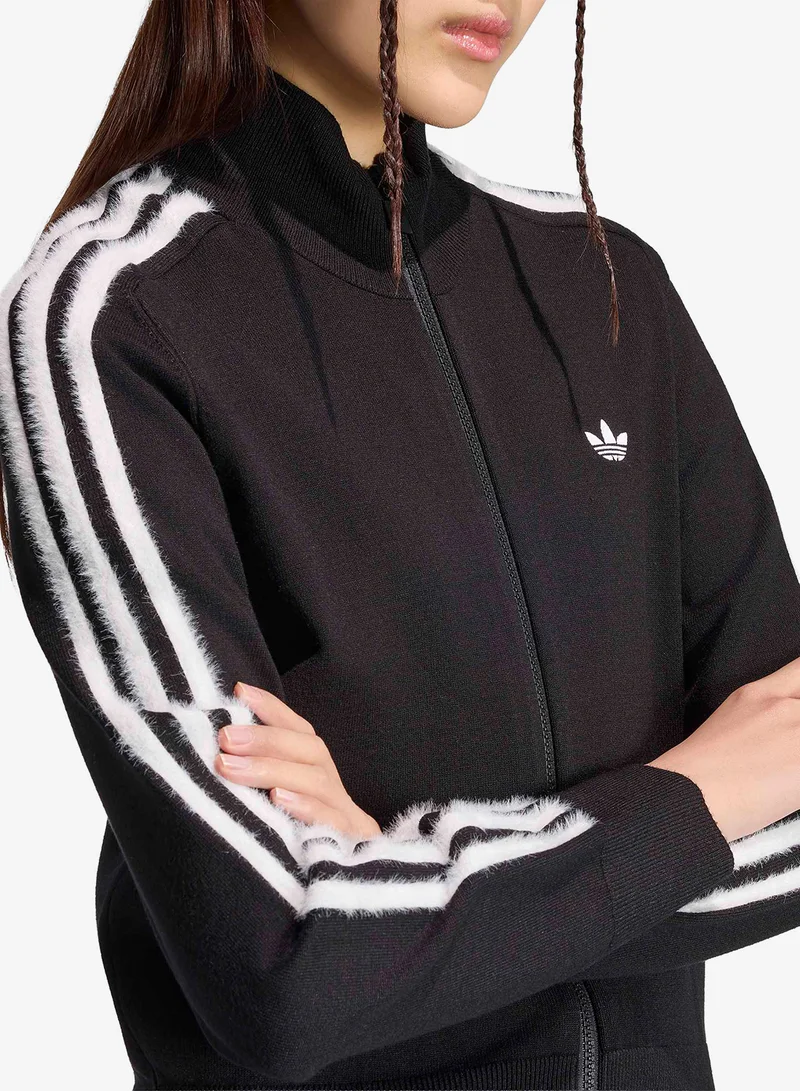 Adidas Originals BLACK/WHITE Knitted Firebird Track Top for Women | Best Price UAE