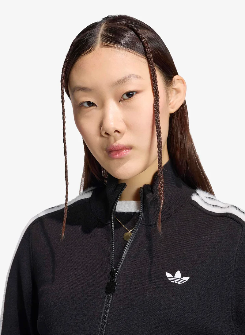 Adidas Originals BLACK/WHITE Knitted Firebird Track Top for Women | Best Price UAE