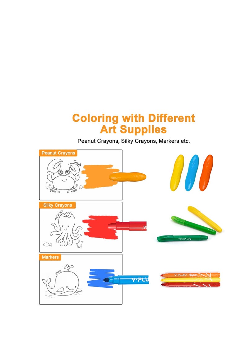 YPLUS,Coloring Paper Roll for Kids, Toddler Drawing Paper Roll, Squeaky Clean Sticky Wall Painting Stickers Set for Gift, 120 * 11.8 Inch Animal - Image 4