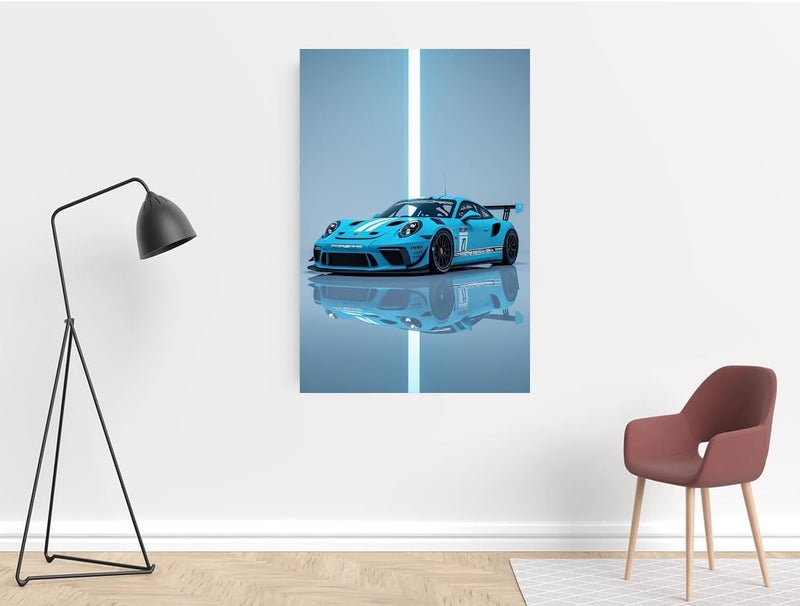 Al Raied ARS® Porsche 911 GT3 Canvas Wall Art - 90x60cm - Image 2