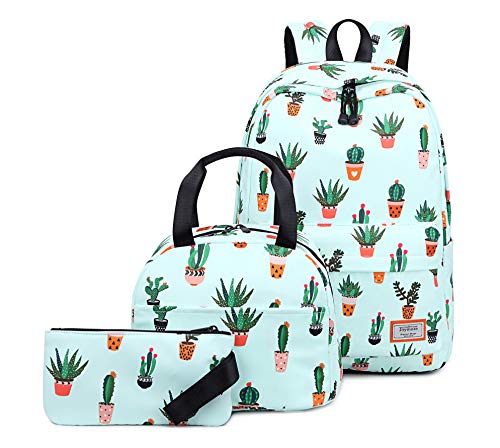 Joymoze Girls Backpack Set Cute School Bag for Girls Roomy Book Bag Cactus - Image 1