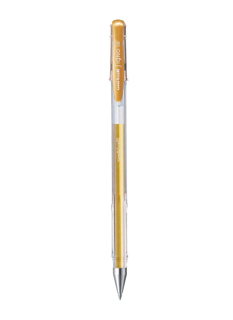 Uniball - 4-Piece Signo Roller Pen 0.8mm Tip Gold Ink - Image 1