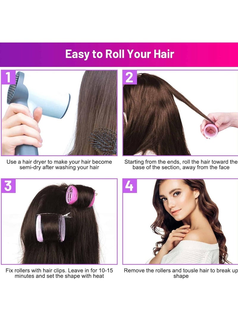 QIRRA 16 Pcs Hair Rollers, Hair Curlers Dual Size Set, Self Grip with Holding Clips, for Long Short Thick Fine Hair Styling Tools - Image 5