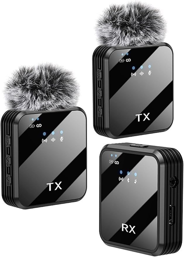 coku Wireless Mic for YouTube, Dual Microphone for Recording Videos, Professional Mic Wireless Lavalier with Noise Cancellation, Long Distance & Battery Life, Mike for Singing & Video Recording - Image 1