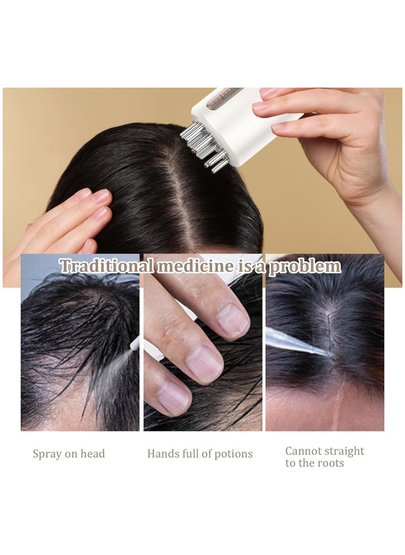 Generic Head Massager for Hair Growth, Portable  Head Massager Electric, Scalp Oil Applicator with 15ml Oil Tank Scalp Massager, High Vibration Hair Oil Applicator Brush for Hair Growth, for Head Relax  - Image 2