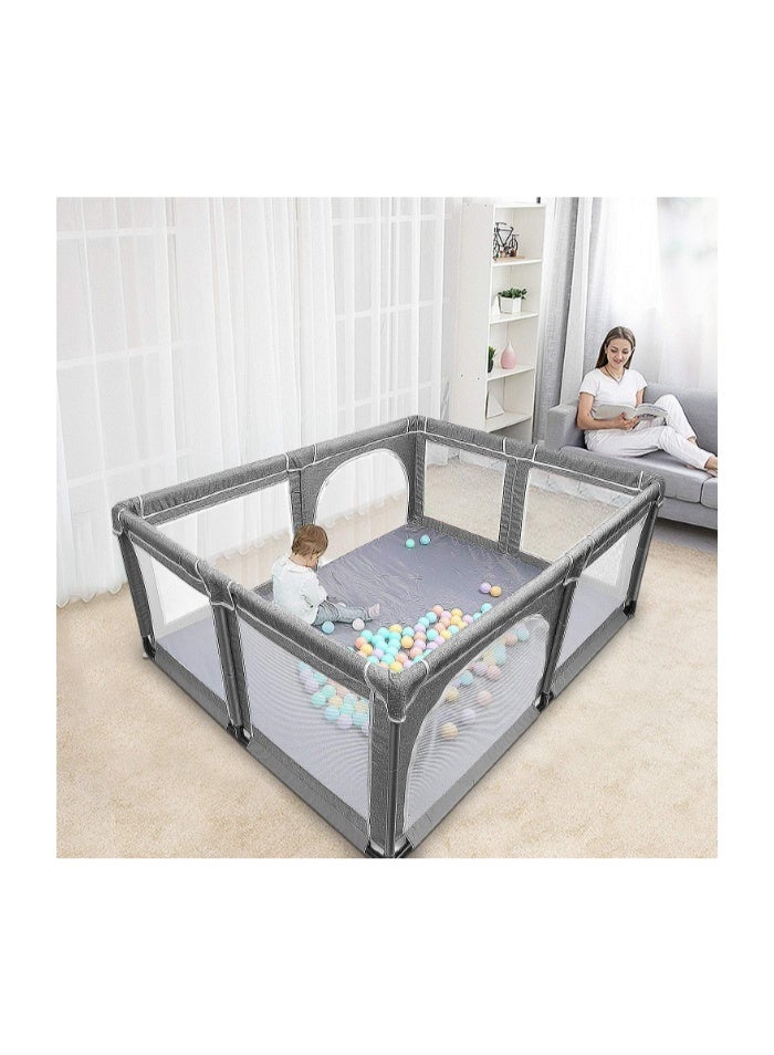 Macon Baby Playpen with Safety Gates – Infant & Toddler Playard with Breathable Mesh for Indoor & Outdoor ActivityBaby Playpen with Safety Gates – Infant & Toddler Playard with Breathable Mesh for Indoor & Outdoor Activity - Image 2