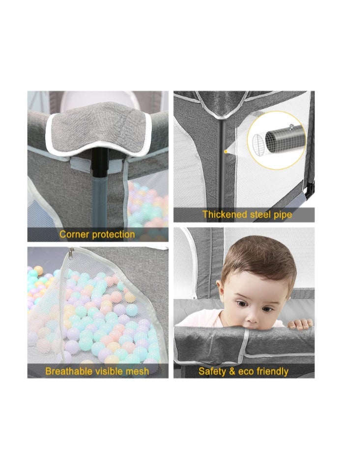 Macon Baby Playpen with Safety Gates – Infant & Toddler Playard with Breathable Mesh for Indoor & Outdoor ActivityBaby Playpen with Safety Gates – Infant & Toddler Playard with Breathable Mesh for Indoor & Outdoor Activity - Image 4