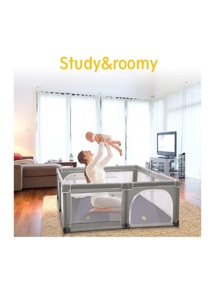 Macon Baby Playpen with Safety Gates – Infant & Toddler Playard with Breathable Mesh for Indoor & Outdoor ActivityBaby Playpen with Safety Gates – Infant & Toddler Playard with Breathable Mesh for Indoor & Outdoor Activity - Image 5