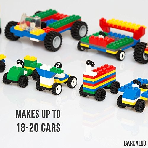 Barcaloo 400 Piece Wheels and Axles Sets, Building Bricks Car Parts and Pieces Kit - Car Building Set with Wheels, Axles & Windshields and Bonus Bricks - Image 4