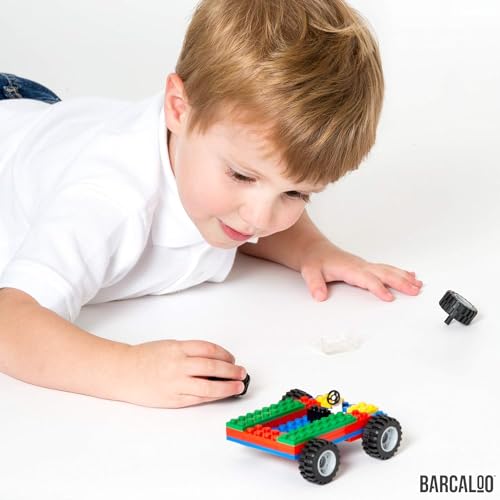 Barcaloo 400 Piece Wheels and Axles Sets, Building Bricks Car Parts and Pieces Kit - Car Building Set with Wheels, Axles & Windshields and Bonus Bricks - Image 5