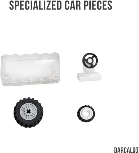 Barcaloo 400 Piece Wheels and Axles Sets, Building Bricks Car Parts and Pieces Kit - Car Building Set with Wheels, Axles & Windshields and Bonus Bricks - Image 2