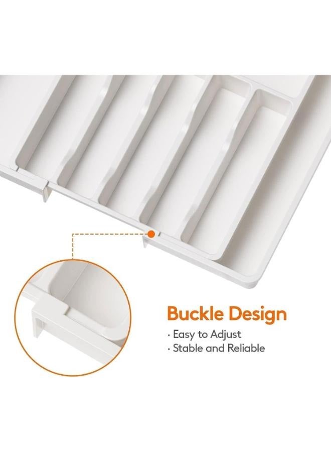 Eoptify Kitchen Drawer  Cutlery Organizer Flatware Drawer Tray, Adjustable Cutlery Tray, Utensil Kitchen Holder for  Spoons Forks Knives Drawer Cutlery Tray Organizer - Image 4