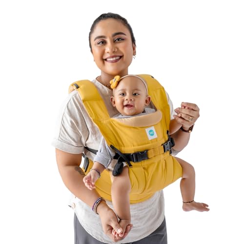 SOULSLINGS 4-in-1 Lali Baby Carrier Bag - Mustard - Cotton | Compact & Lightweight (400g) | Adjustable for 0-24 Months (4-15kg) | Machine Washable & Handwashable | Breastfeeding Friendly - Image 1