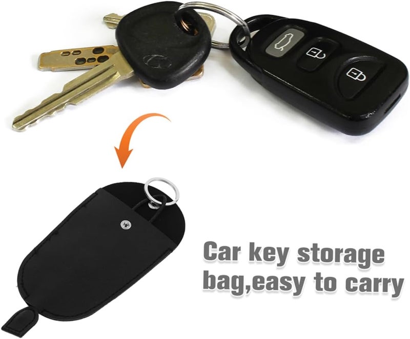 PRETYZOOM Geometric Car Key Holder 2pcs Soft Faux Leather Snap Closure Key Organizer for Men and Women Compact and Portable Protective - Image 3