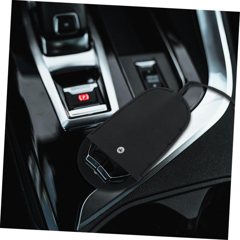 PRETYZOOM Geometric Car Key Holder 2pcs Soft Faux Leather Snap Closure Key Organizer for Men and Women Compact and Portable Protective - Image 4