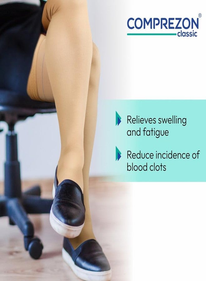 Comprezon Classic Lycra Medical Compression Stockings | Class 1 Compression | Above Knee Length | Pain Relief & Swelling Reduction | Socks for Men and Women | Varicose Veins Stockings (Large) - Image 4