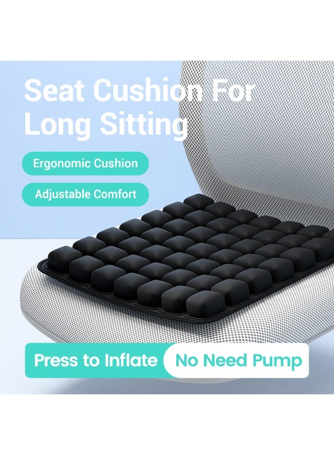 1pc 3D Ergonomic Chair Cushion For Long Sitting, Office Chair Car Seat Cushion, Adjustable Inflatable Cushion, Pressure Relief Air Pad for Hip Pain - Image 1