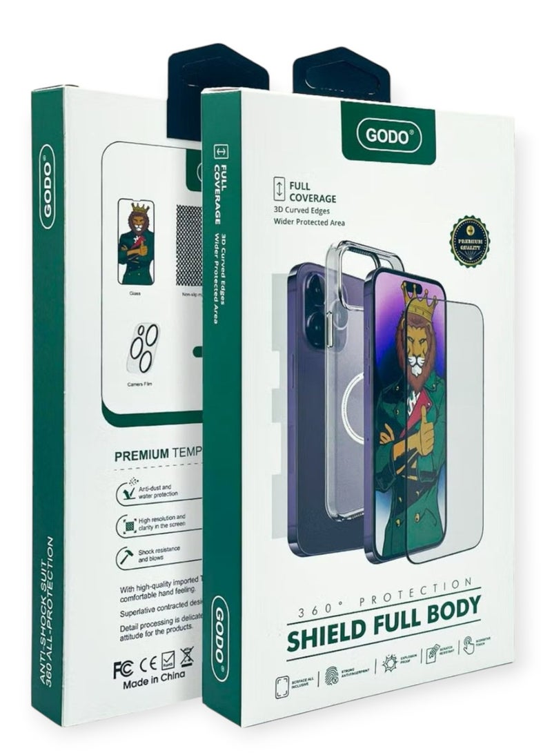 Godo Full Protection Package for iPhone 15 Full protection for your device against scratches and falls (5in1), original package from Godo - Image 1