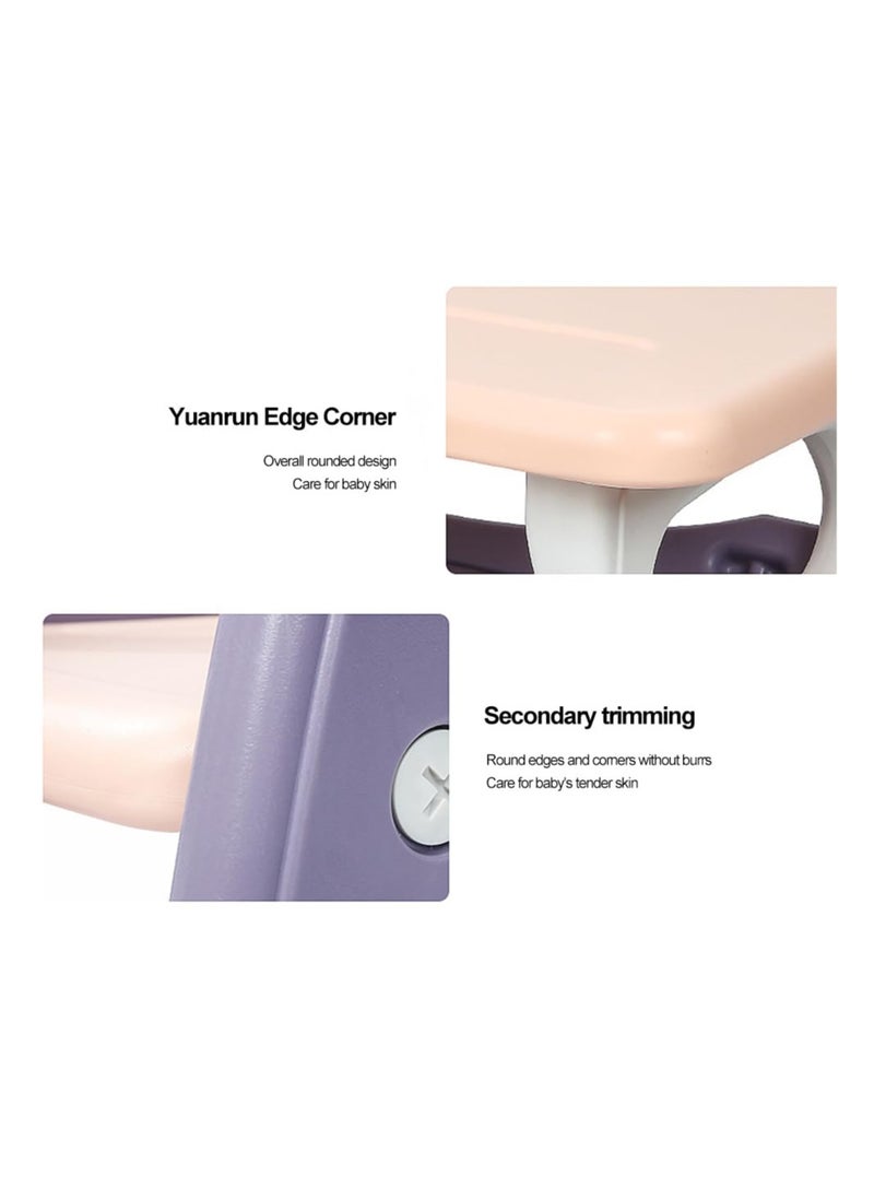 Children table chair set, ergonomic activity table for kids with storage space, for children reading, drawing, eating, studying, parent-child interaction, pink