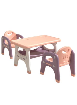 Children table chair set, ergonomic activity table for kids with storage space, for children reading, drawing, eating, studying, parent-child interaction, pink - pzsku/Z135D88ABFE95EECCE966Z/45/_/1698309365/f5a23e50-be59-49b0-b8b0-a0dcc31e2411