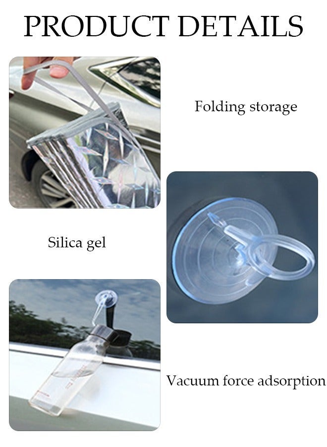 DUNISO 5-Piece Windshield Sunshade Set for Two-compartment Car Car Window Shade Front Windshield Shades UV Rays Sun Visor Protector Easy to Use Fits Windshields Keep Car Cool - Image 3