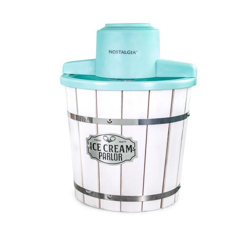 Nostalgia Electric Ice Cream Maker â€“ Parlor Style, Old Fashioned Soft Serve Ice Cream Machine Makes Frozen Yogurt or Gelato in Minutes - Fun Kitchen Appliance â€“ White - 4 Quart - Image 1