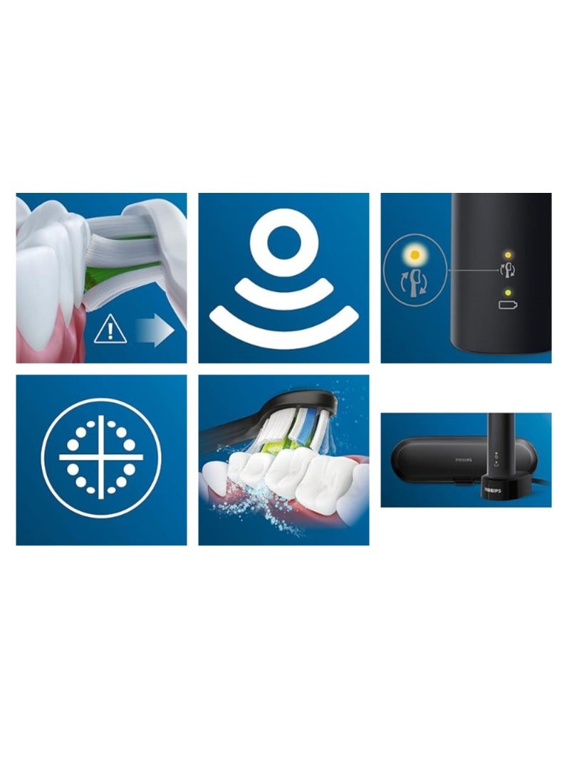 Philips Sonicare ProtectiveClean 5100 Electric Toothbrush, With Travel Case, 3 x Cleaning Modes & 2 x Whitening Brush Head, (UK 2-pin Bathroom Plug) - HX6850/47 Black - Image 5