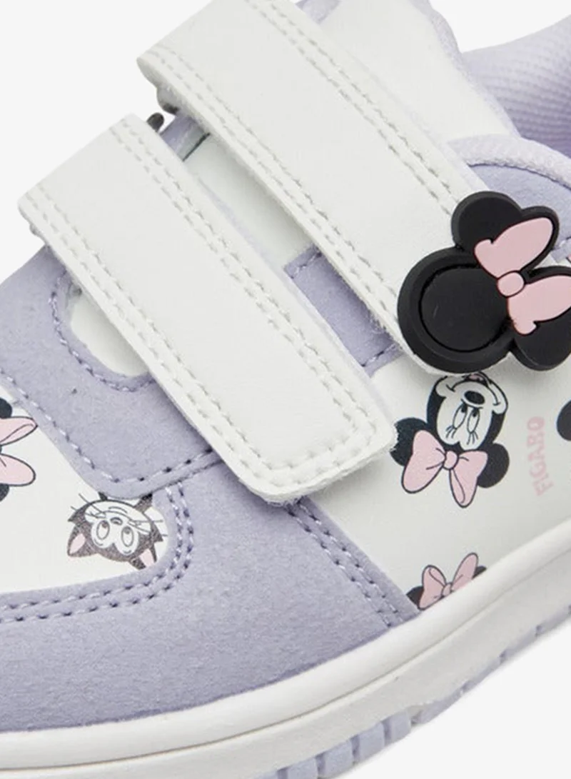 Disney WHITE Girls Minnie Mouse Print Sneakers with Hook and Loop Closure for Women | Best Price UAE
