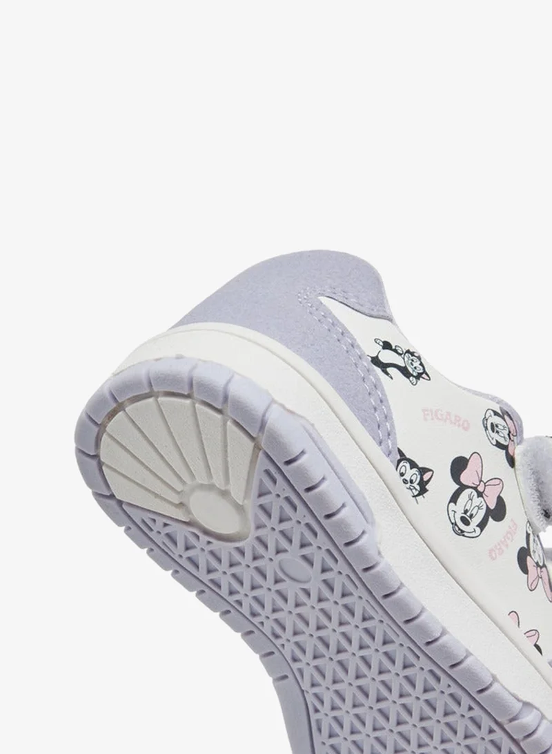 Disney WHITE Girls Minnie Mouse Print Sneakers with Hook and Loop Closure for Women | Best Price UAE