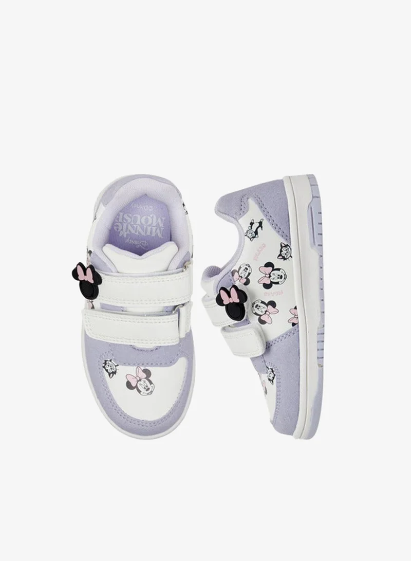 Disney WHITE Girls Minnie Mouse Print Sneakers with Hook and Loop Closure for Women | Best Price UAE
