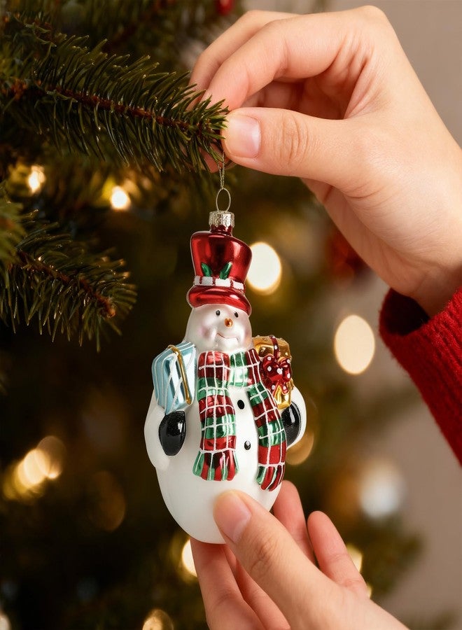 Giftgarden Blown Glass Snowman Christmas Ornament, Vintage Christmas Tree Hanging Decoration 5.7 Inches - Image 5