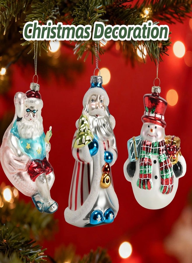 Giftgarden Blown Glass Snowman Christmas Ornament, Vintage Christmas Tree Hanging Decoration 5.7 Inches - Image 4
