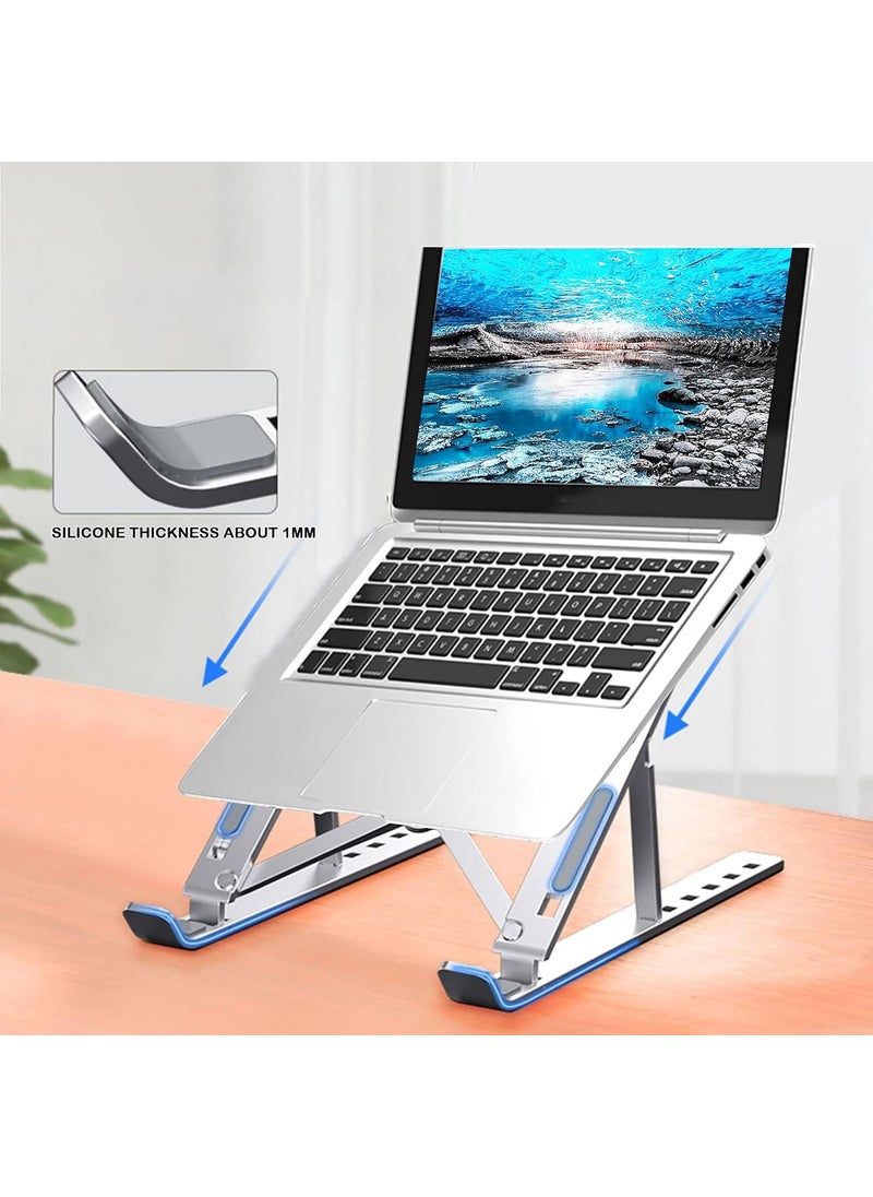 Litepro LITEPRO 7 Angles Adjustable Aluminum Ergonomic Foldable Portable Tabletop LaptopDesktop Riser Stand Holder Compatible for MacBook HP Dell Lenovo All Other Notebook Silver  - Image 5