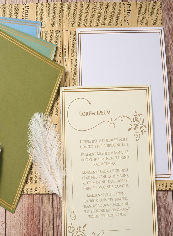 Topeen 60 Pack Stationery Set Paper with Gold Border, 8.5x11 Inch Paper Sheets for Writing Letters, Letter Size Writing Paper (Cream Color, 8.5x11 inches) - Image 5