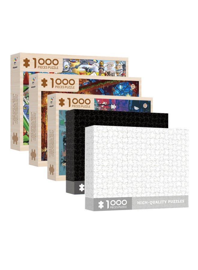 Middle-aged And Elderly Adult Black And White Difficult Decompression Wooden Puzzle 1000 Advanced Toys-Color:Sunset Boat 1000 Pieces (52*38cm) - Image 2