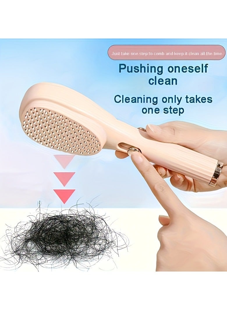 Loquat Self-Cleaning Telescopic Hair Brush – Portable Anti-Static Scalp Massage  Detangling Com - Image 3