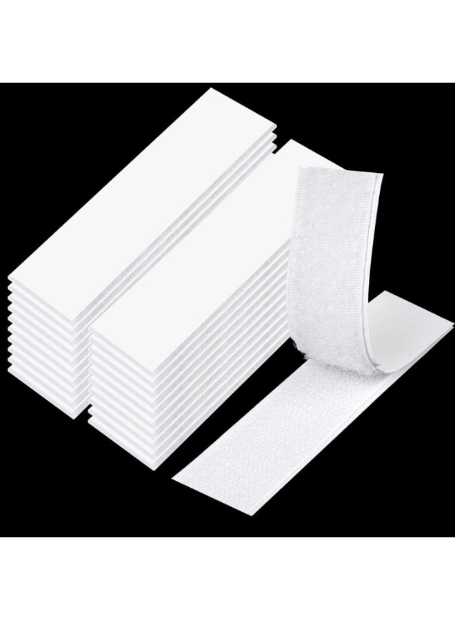 SUNSAR 20 Pack White Double Sided Sticky Pads(25x100mm), Strong Hook and Loop Tape, Sticky Pads Heavy Duty, Self Adhesive Strips, Sticky Pads for Hanging Pictures, for Walls Plastics Metals Glasses - Image 1