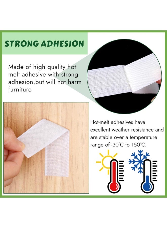 SUNSAR 20 Pack White Double Sided Sticky Pads(25x100mm), Strong Hook and Loop Tape, Sticky Pads Heavy Duty, Self Adhesive Strips, Sticky Pads for Hanging Pictures, for Walls Plastics Metals Glasses - Image 4