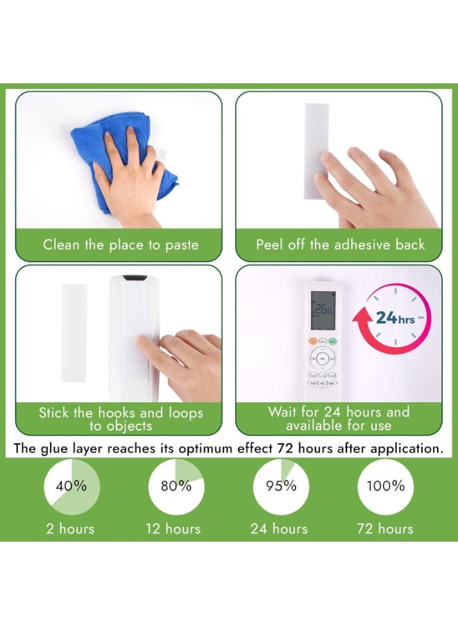 SUNSAR 20 Pack White Double Sided Sticky Pads(25x100mm), Strong Hook and Loop Tape, Sticky Pads Heavy Duty, Self Adhesive Strips, Sticky Pads for Hanging Pictures, for Walls Plastics Metals Glasses - Image 3