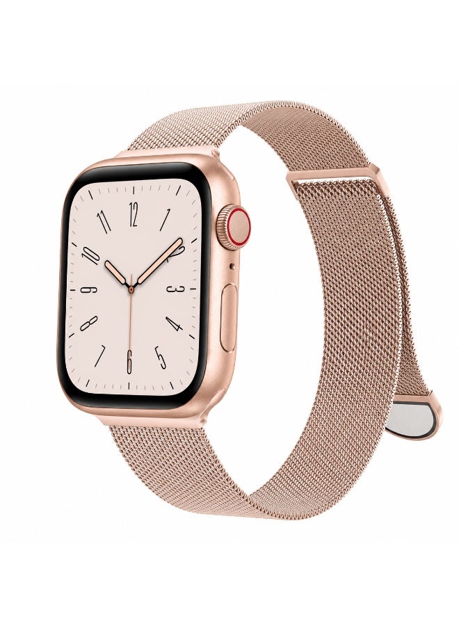 Compatible with Apple Watch Milanese Loop Band, Rose Gold, 38/40/41/42mm - Image 1