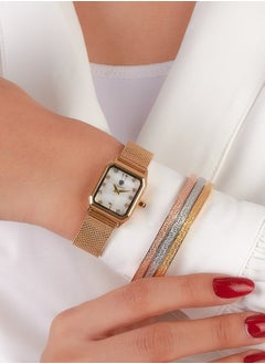 Gold Watch set with 3 bangles