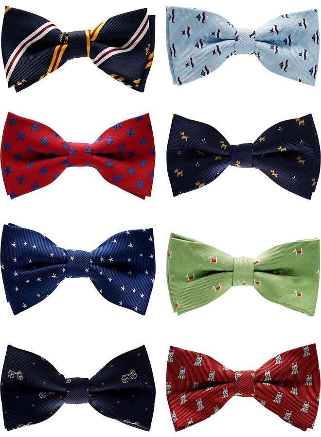 BELLUNO Boys Bow Ties, Pre-tied Bow-Ties Adjustable for Kids, Children, Toddler BowTies, 8-Pack - Image 1