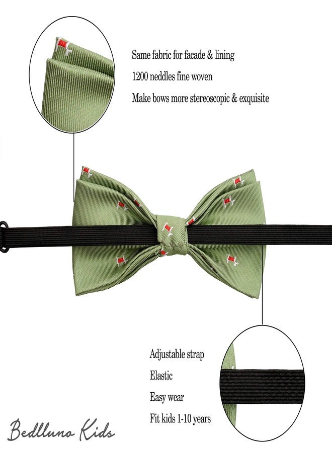 BELLUNO Boys Bow Ties, Pre-tied Bow-Ties Adjustable for Kids, Children, Toddler BowTies, 8-Pack - Image 3